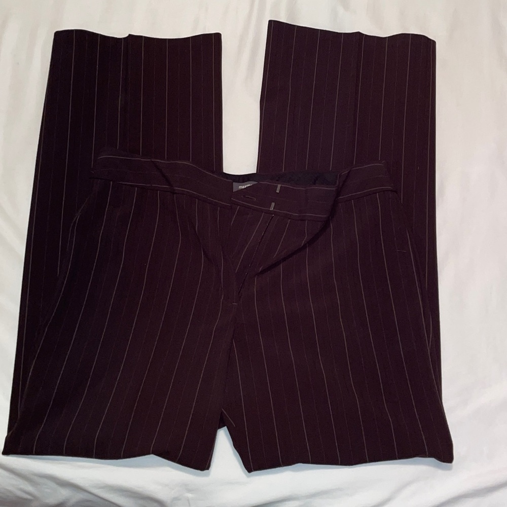 Maxime Marlene Fit brown pinstripe slacks